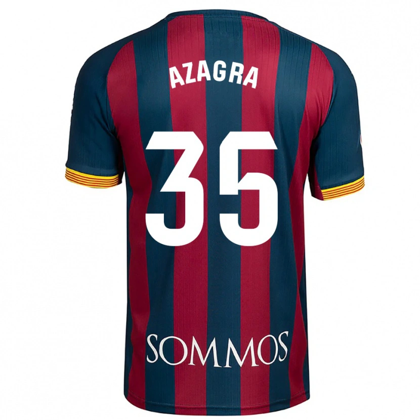 Danxen Bambino Maglia Nico Azagra #35 Blu Scuro Rosso Kit Gara Home 2025/26 Maglietta