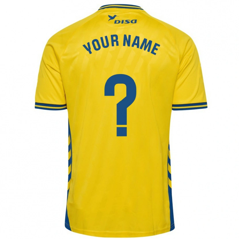Danxen Bambino Maglia Il Tuo Nome #0 Giallo Blu Kit Gara Home 2025/26 Maglietta