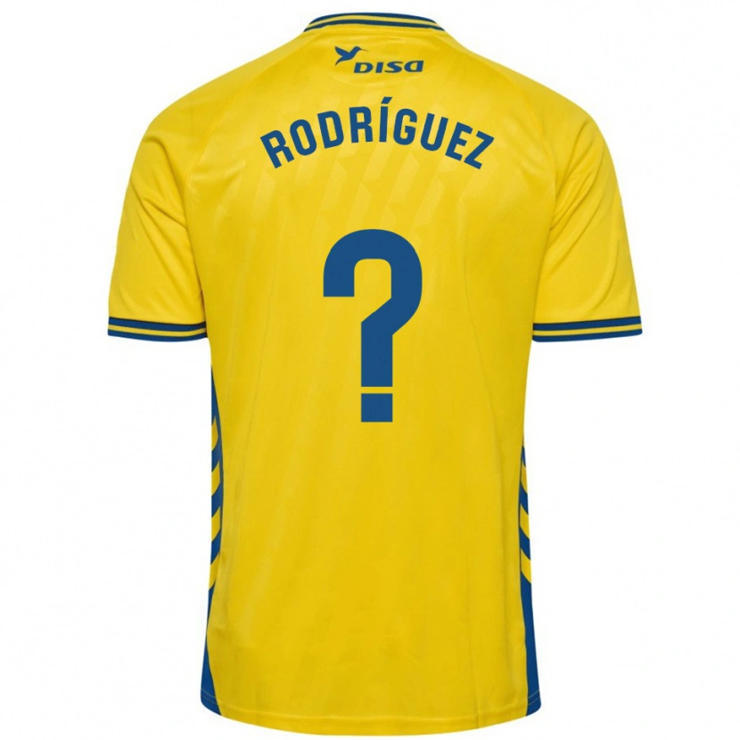 Danxen Bambino Maglia David Rodríguez #0 Giallo Blu Kit Gara Home 2025/26 Maglietta