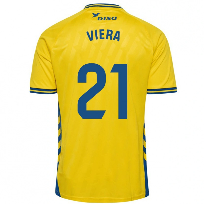 Danxen Bambino Maglia Jonathan Viera #21 Giallo Blu Kit Gara Home 2025/26 Maglietta