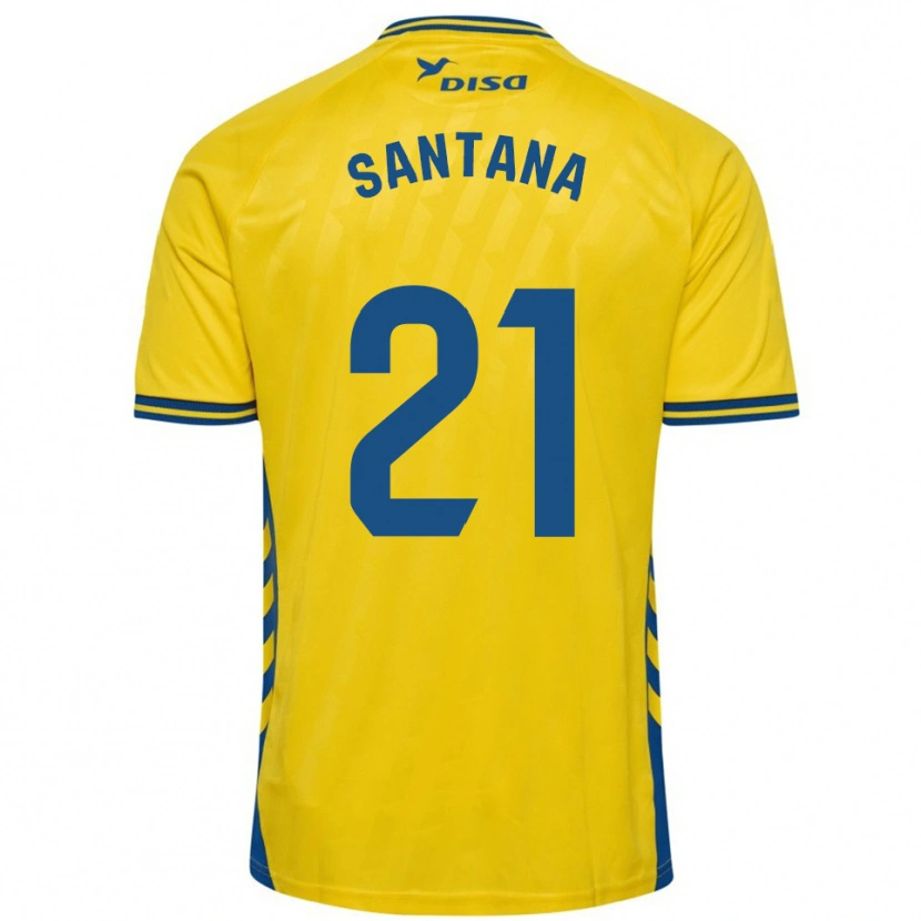 Danxen Bambino Maglia Yadam Santana #21 Giallo Blu Kit Gara Home 2025/26 Maglietta