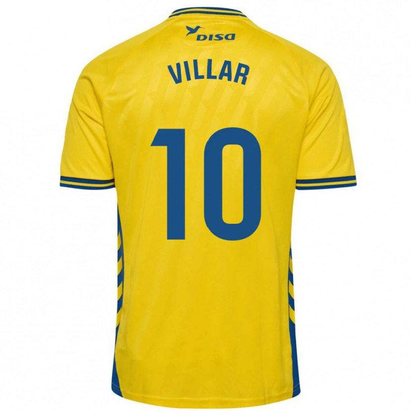 Danxen Bambino Maglia Andy Villar #10 Giallo Blu Kit Gara Home 2025/26 Maglietta