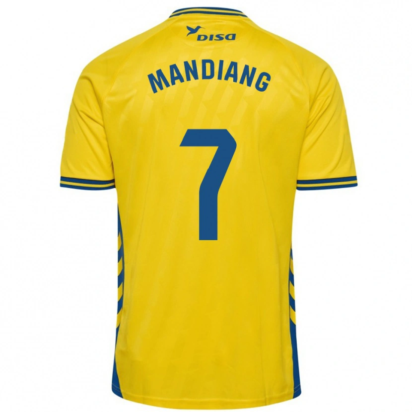Danxen Bambino Maglia Saliou Mandiang #7 Giallo Blu Kit Gara Home 2025/26 Maglietta