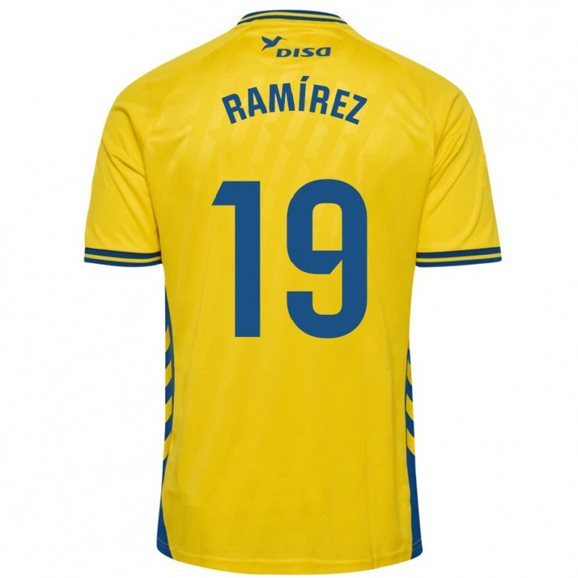 Danxen Bambino Maglia Sandro Ramírez #19 Giallo Blu Kit Gara Home 2025/26 Maglietta
