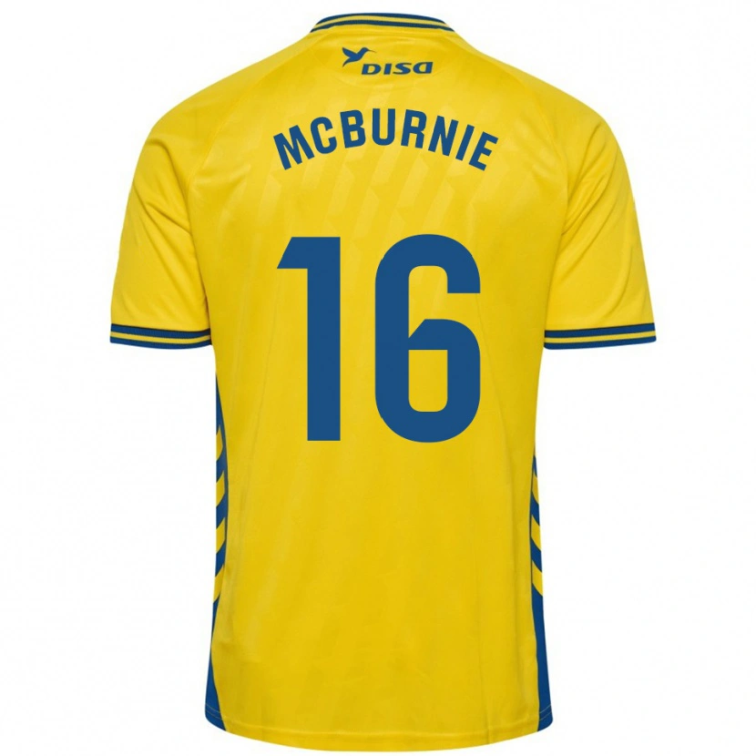Danxen Bambino Maglia Oli Mcburnie #16 Giallo Blu Kit Gara Home 2025/26 Maglietta