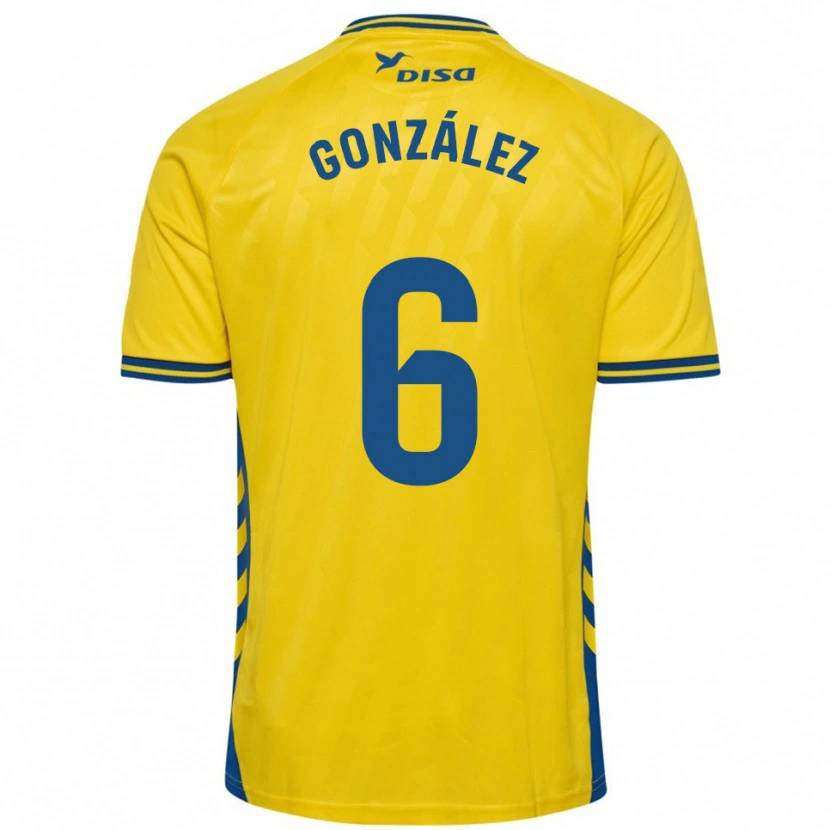 Danxen Bambino Maglia Fabio González #6 Giallo Blu Kit Gara Home 2025/26 Maglietta