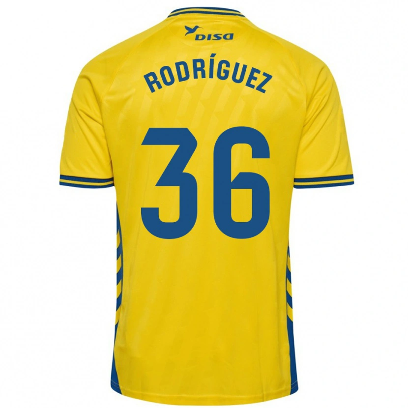 Danxen Bambino Maglia Arturo Rodríguez #36 Giallo Blu Kit Gara Home 2025/26 Maglietta