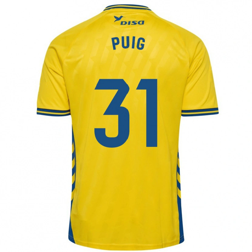 Danxen Bambino Maglia Victor Puig #31 Giallo Blu Kit Gara Home 2025/26 Maglietta
