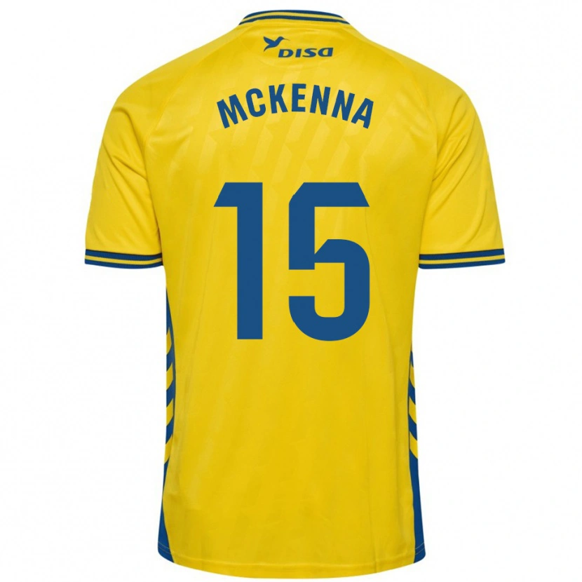Danxen Bambino Maglia Scott Mckenna #15 Giallo Blu Kit Gara Home 2025/26 Maglietta