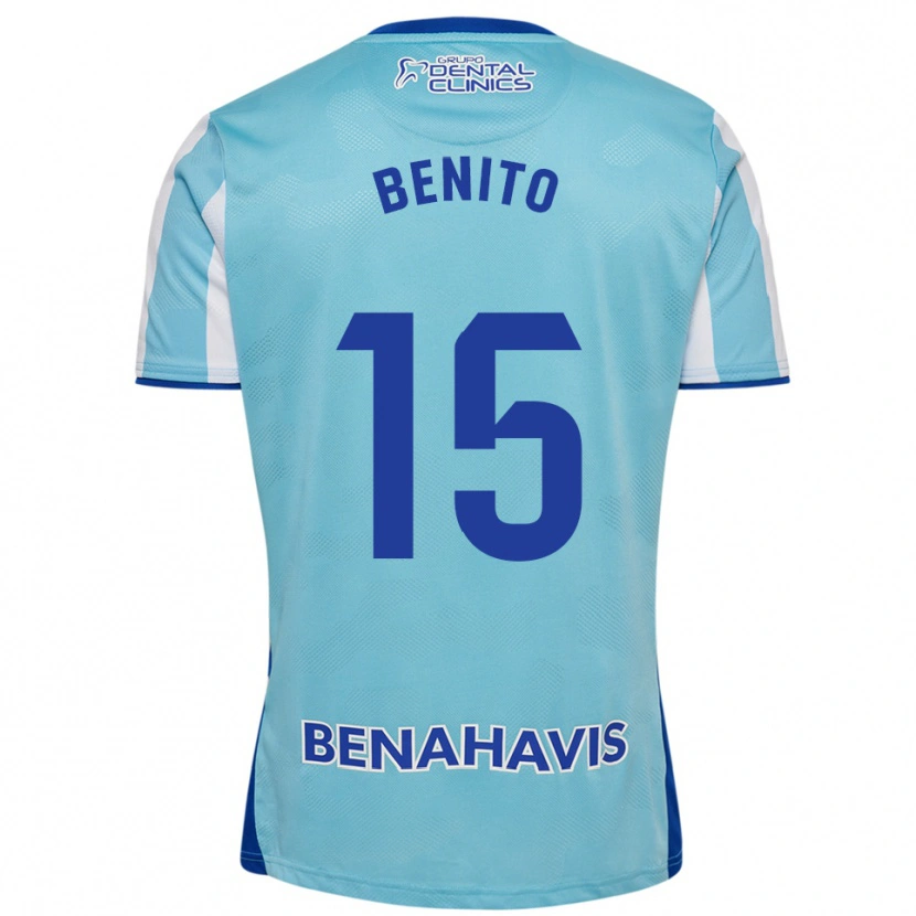 Danxen Bambino Maglia Iván Benito #15 Azzurro Bianco Kit Gara Home 2025/26 Maglietta