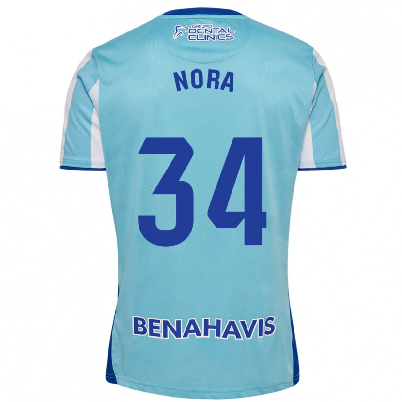 Danxen Bambino Maglia Nora #34 Azzurro Bianco Kit Gara Home 2025/26 Maglietta