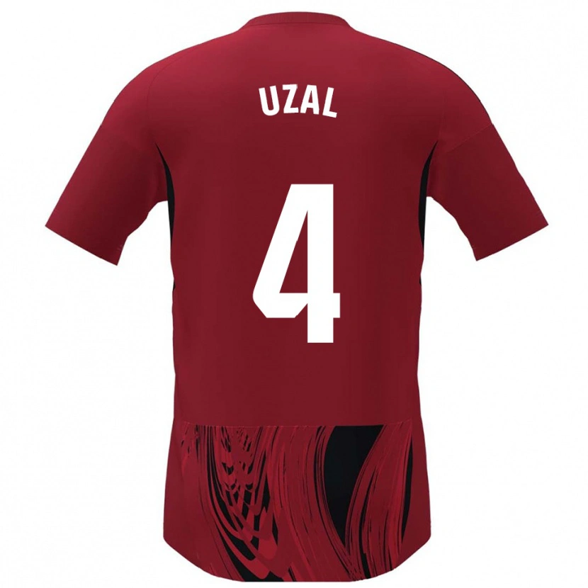 Danxen Bambino Maglia Yeray Uzal #4 Rosso Nero Kit Gara Home 2025/26 Maglietta