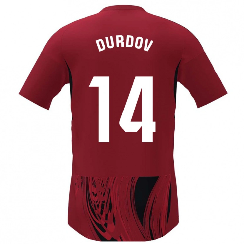 Danxen Bambino Maglia Ivan Durdov #14 Rosso Nero Kit Gara Home 2025/26 Maglietta