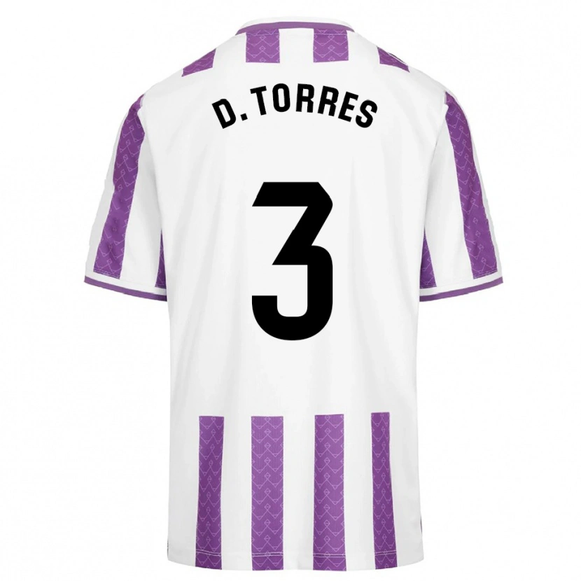 Danxen Bambino Maglia David Torres #3 Viola Bianco Kit Gara Home 2025/26 Maglietta