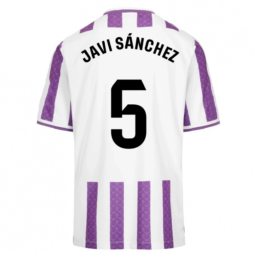 Danxen Bambino Maglia Javi Sánchez #5 Viola Bianco Kit Gara Home 2025/26 Maglietta