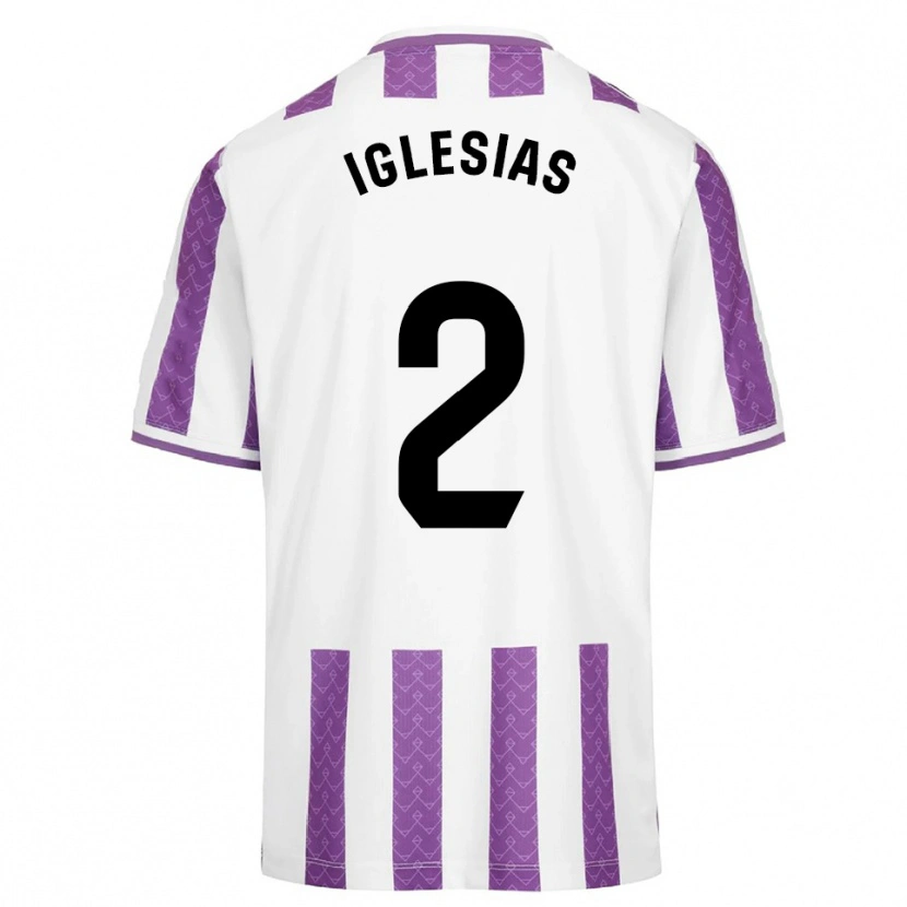 Danxen Bambino Maglia Koke Iglesias #2 Viola Bianco Kit Gara Home 2025/26 Maglietta