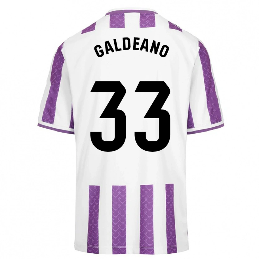 Danxen Bambino Maglia Alejandro Galdeano #33 Viola Bianco Kit Gara Home 2025/26 Maglietta