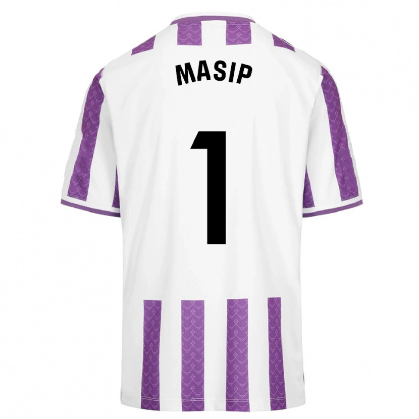 Danxen Bambino Maglia Jordi Masip #1 Viola Bianco Kit Gara Home 2025/26 Maglietta