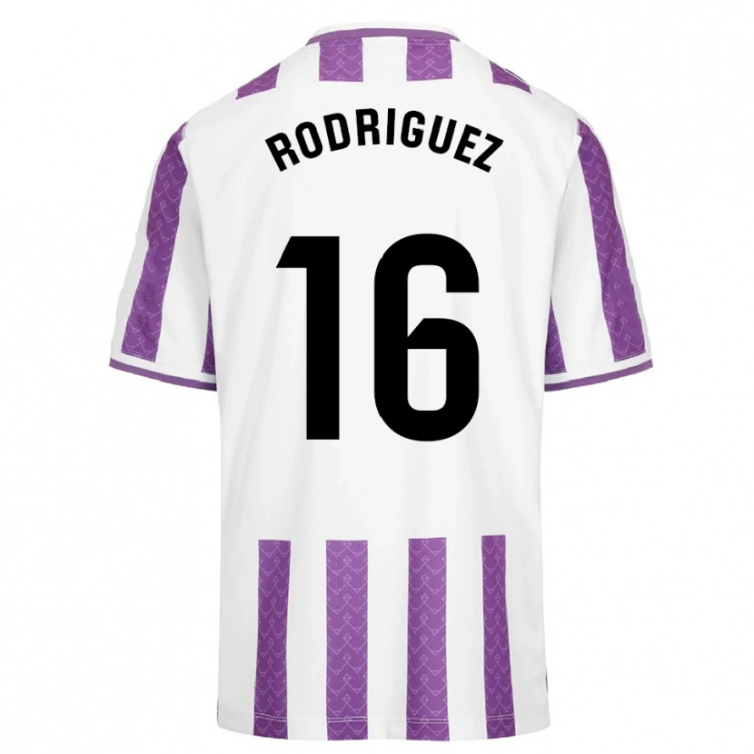 Danxen Bambino Maglia Gabriel Rodríguez #16 Viola Bianco Kit Gara Home 2025/26 Maglietta