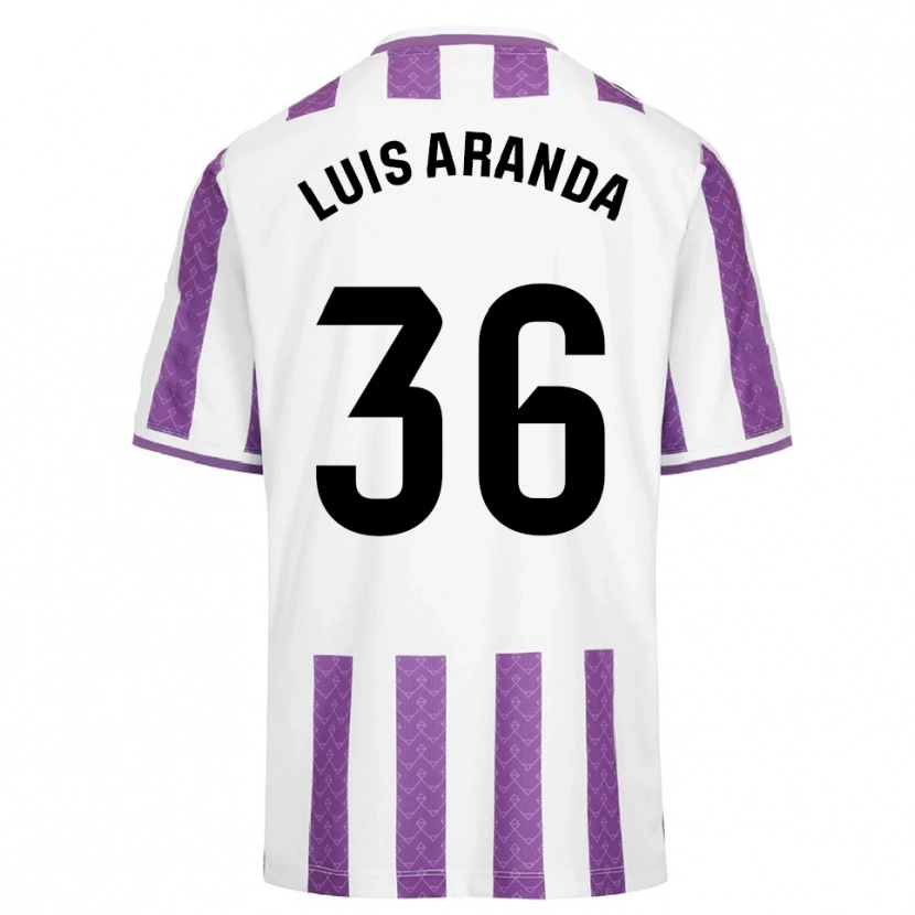 Danxen Bambino Maglia José Luis Aranda #36 Viola Bianco Kit Gara Home 2025/26 Maglietta