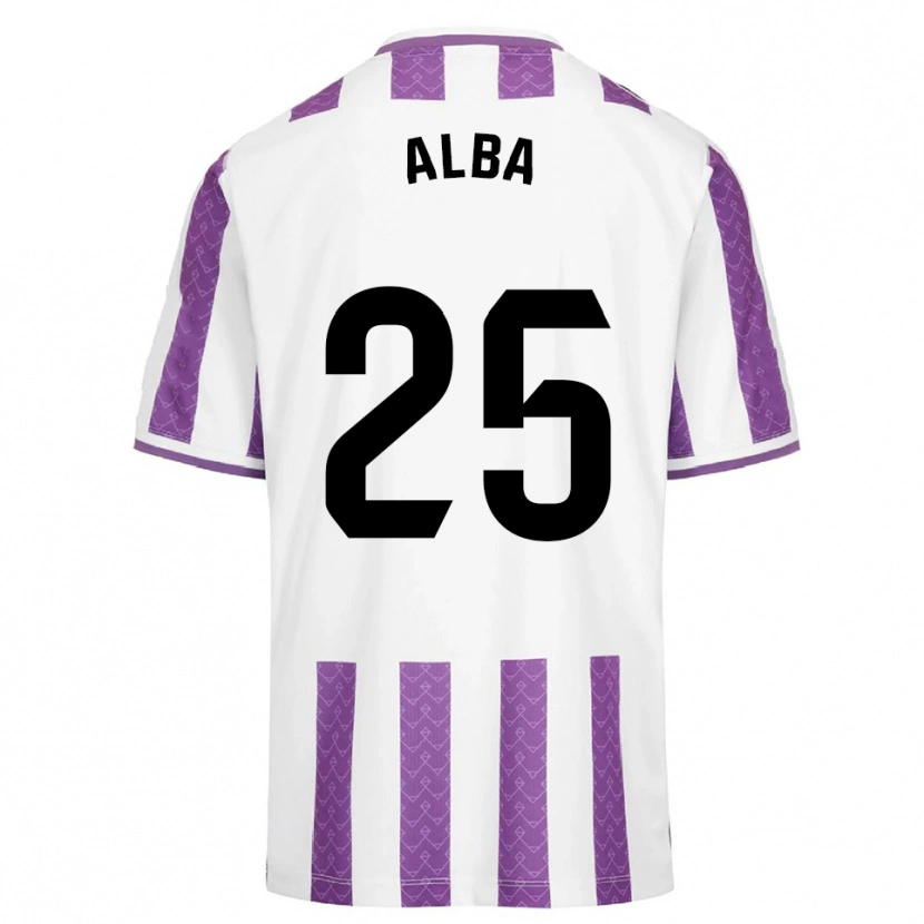 Danxen Bambino Maglia Alba Acebes Rodríguez #25 Viola Bianco Kit Gara Home 2025/26 Maglietta