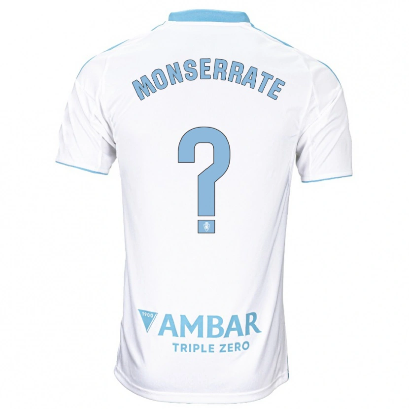 Danxen Bambino Maglia Jano Monserrate #0 Bianco Azzurro Kit Gara Home 2025/26 Maglietta