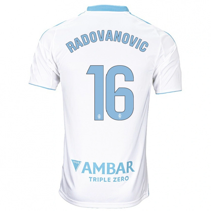 Danxen Bambino Maglia Aleksandar Radovanovic #16 Bianco Azzurro Kit Gara Home 2025/26 Maglietta