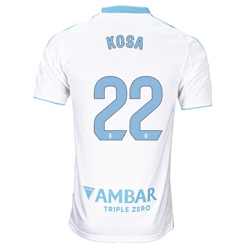 Danxen Bambino Maglia Sebastian Kosa #22 Bianco Azzurro Kit Gara Home 2025/26 Maglietta