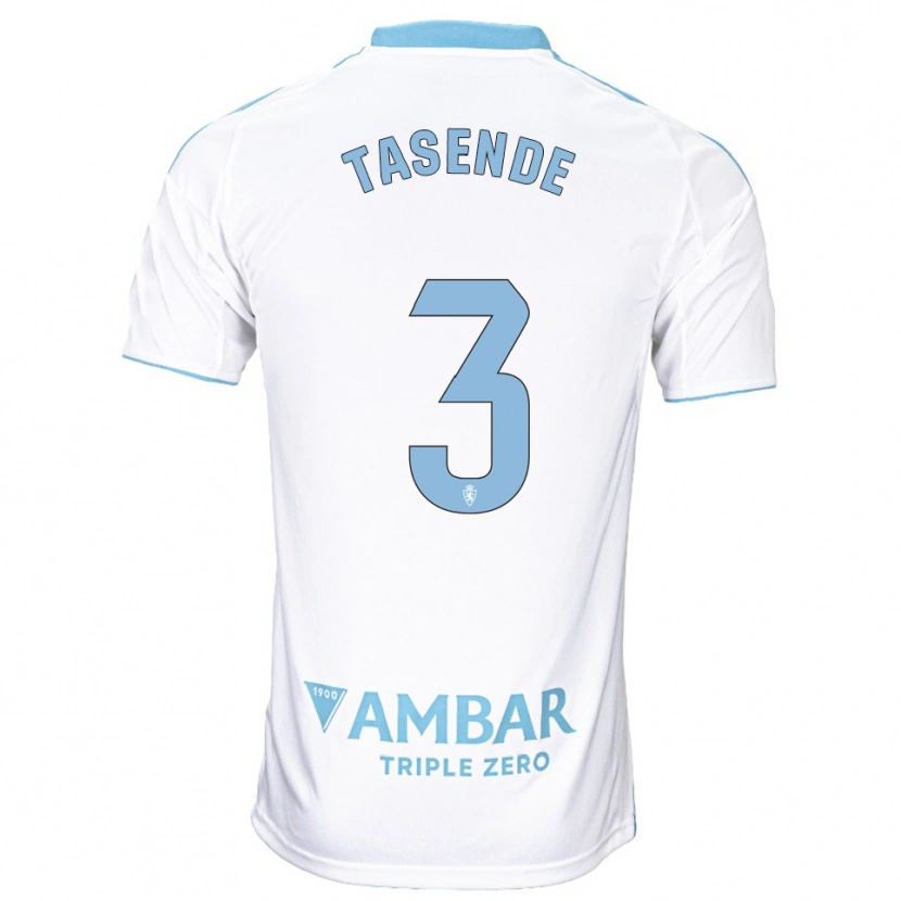 Danxen Bambino Maglia Dani Tasende #3 Bianco Azzurro Kit Gara Home 2025/26 Maglietta