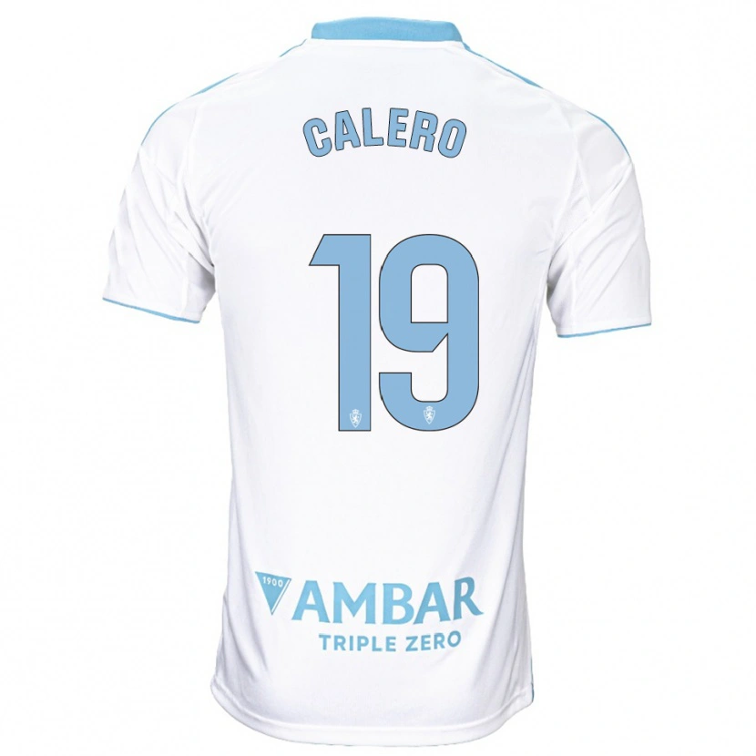 Danxen Bambino Maglia Iván Calero #19 Bianco Azzurro Kit Gara Home 2025/26 Maglietta