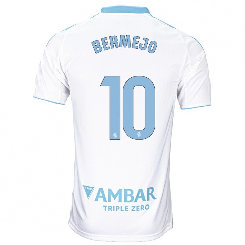 Danxen Bambino Maglia Sergio Bermejo #10 Bianco Azzurro Kit Gara Home 2025/26 Maglietta