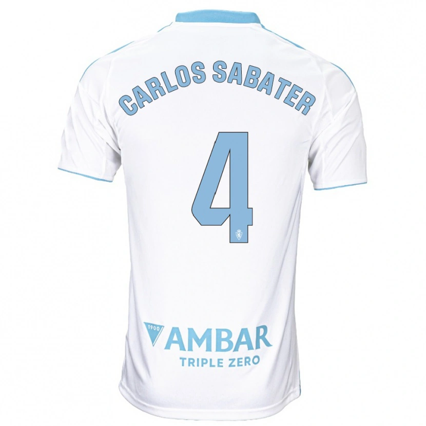 Danxen Bambino Maglia Juan Carlos Sabater #4 Bianco Azzurro Kit Gara Home 2025/26 Maglietta
