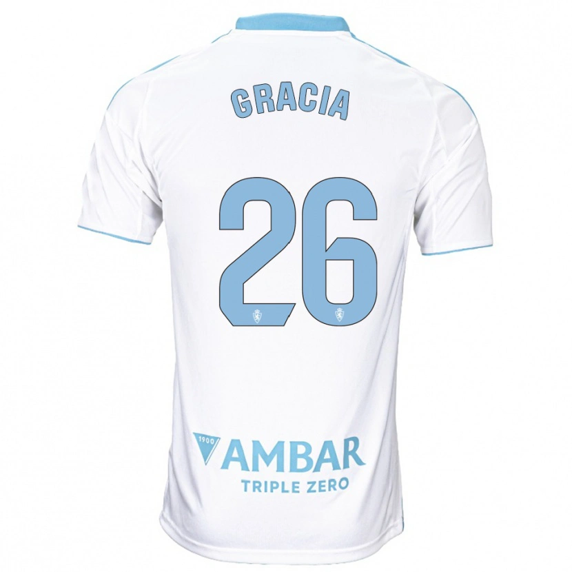 Danxen Bambino Maglia Gori Gracia #26 Bianco Azzurro Kit Gara Home 2025/26 Maglietta