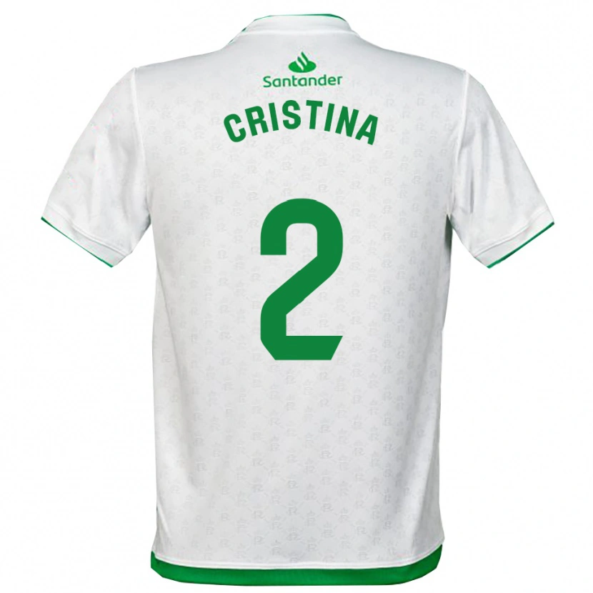Danxen Bambino Maglia Cristina Muñoz García #2 Verde Bianco Kit Gara Home 2025/26 Maglietta