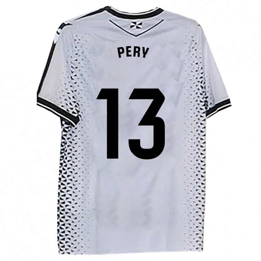 Danxen Bambino Maglia Pery #13 Bianco Nero Kit Gara Home 2025/26 Maglietta