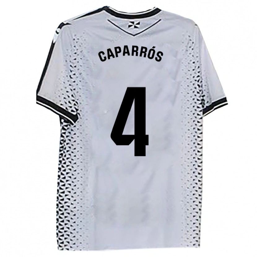 Danxen Bambino Maglia Albert Caparrós #4 Bianco Nero Kit Gara Home 2025/26 Maglietta