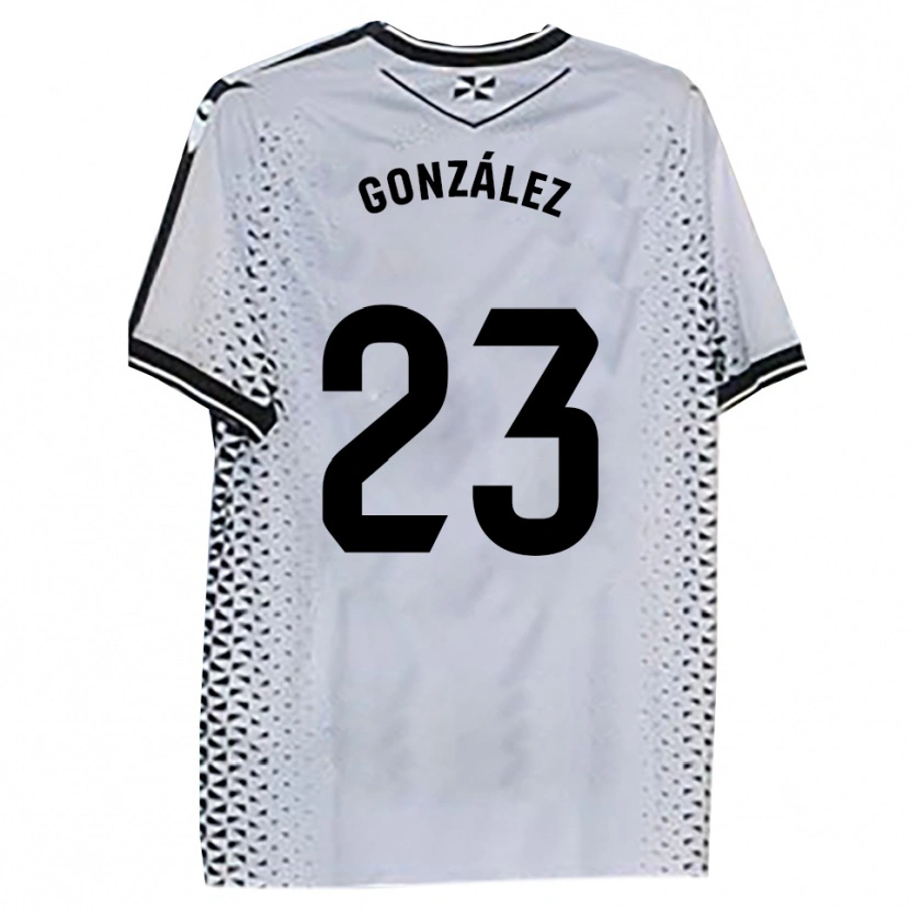 Danxen Bambino Maglia Elías González #23 Bianco Nero Kit Gara Home 2025/26 Maglietta