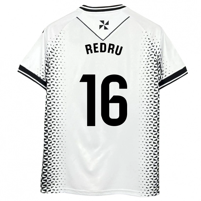 Danxen Bambino Maglia Carlos Redru #16 Bianco Nero Kit Gara Home 2025/26 Maglietta
