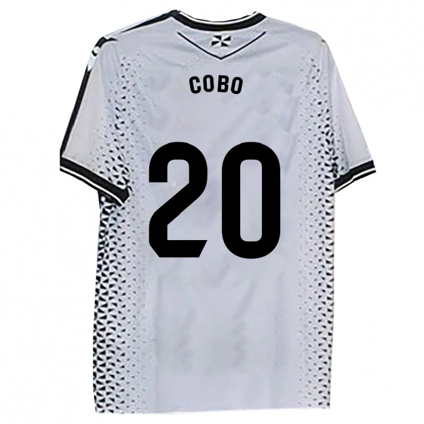Danxen Bambino Maglia David Cobo #20 Bianco Nero Kit Gara Home 2025/26 Maglietta