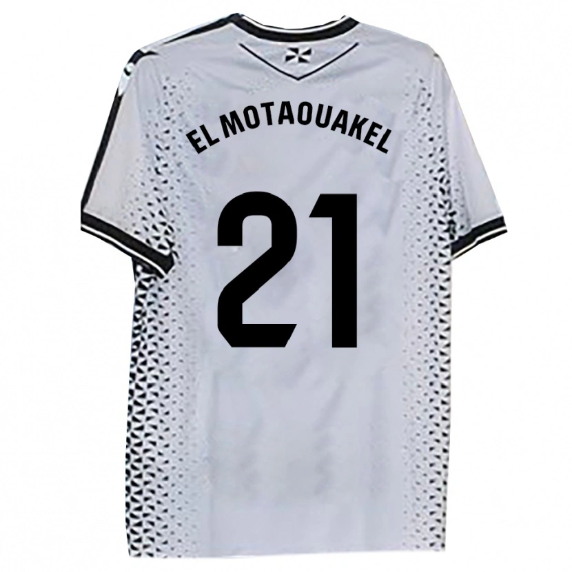 Danxen Bambino Maglia Hamza El Motaouakel #21 Bianco Nero Kit Gara Home 2025/26 Maglietta