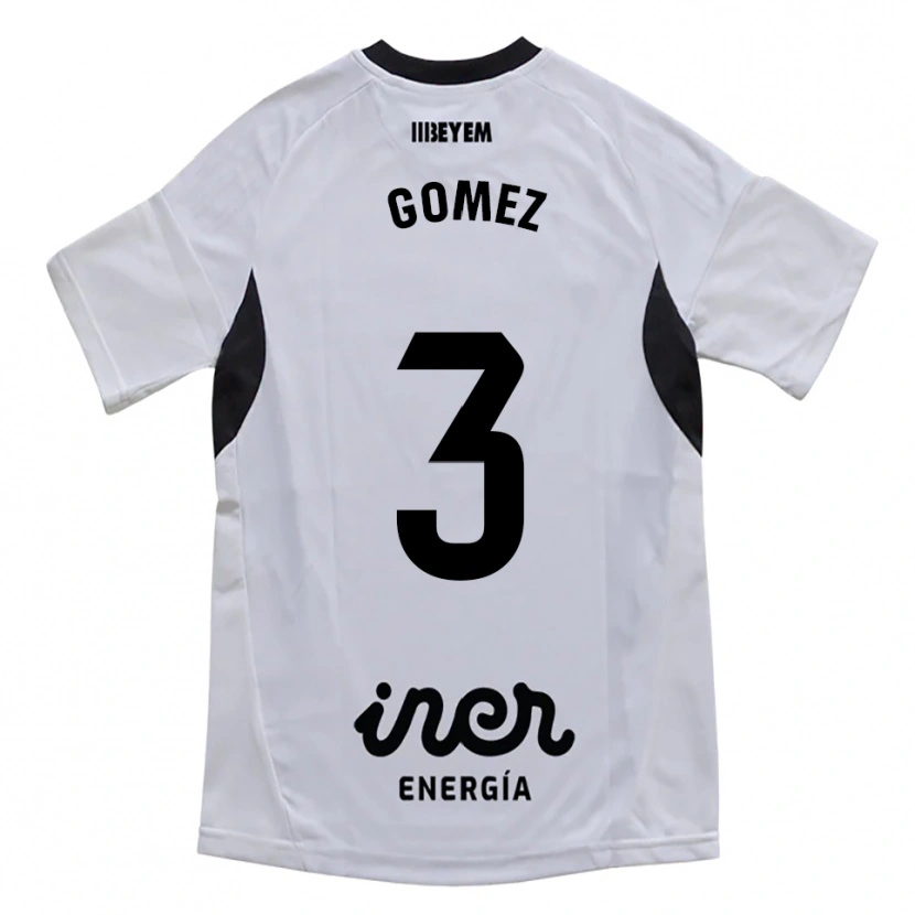 Danxen Bambino Maglia Jonathan Gómez #3 Bianco Viola Kit Gara Home 2025/26 Maglietta