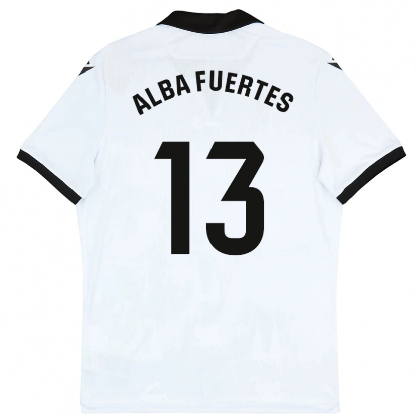 Danxen Bambino Maglia Alba Fuertes #13 Bianco Nero Kit Gara Home 2025/26 Maglietta