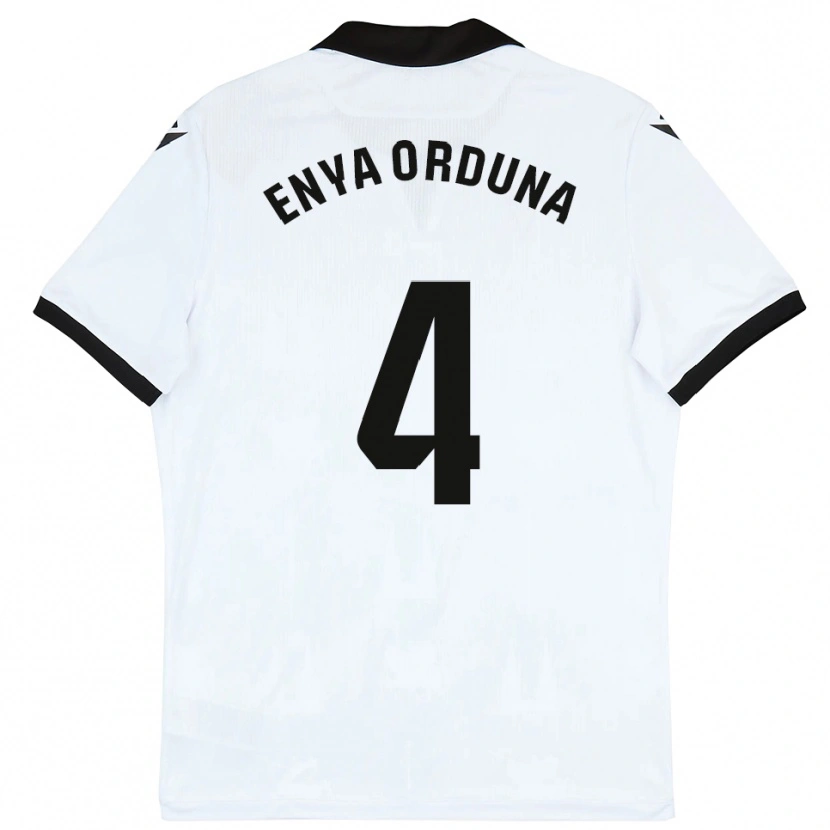 Danxen Bambino Maglia Enya Orduna #4 Bianco Nero Kit Gara Home 2025/26 Maglietta