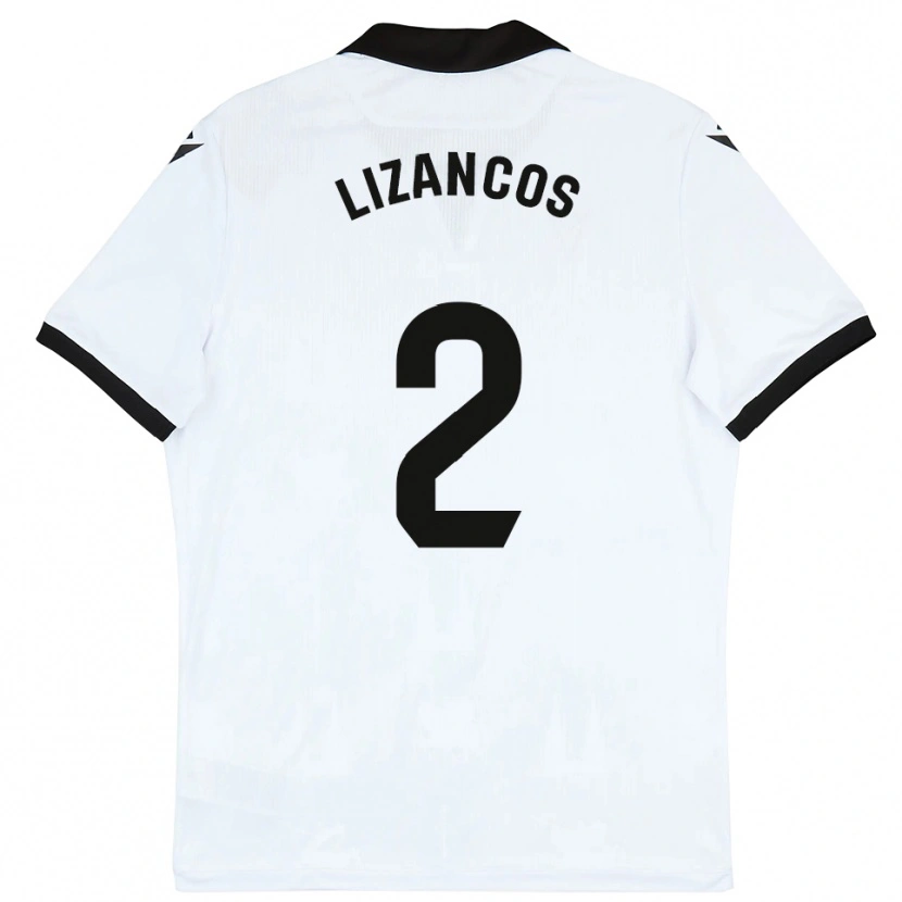 Danxen Bambino Maglia Álex Lizancos #2 Bianco Nero Kit Gara Home 2025/26 Maglietta