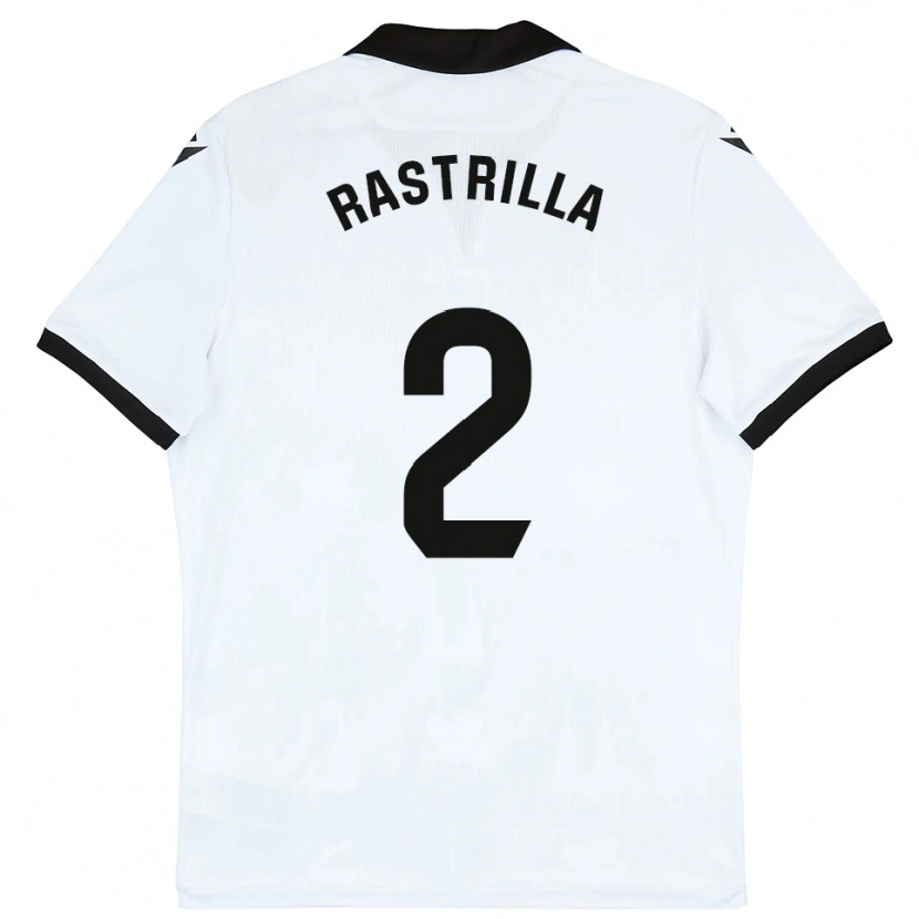 Danxen Bambino Maglia Hugo Rastrilla #2 Bianco Nero Kit Gara Home 2025/26 Maglietta