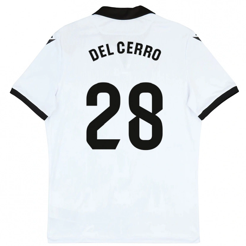 Danxen Bambino Maglia Saúl Del Cerro #28 Bianco Nero Kit Gara Home 2025/26 Maglietta