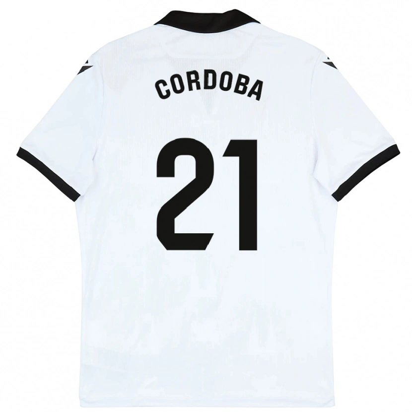 Danxen Bambino Maglia Iñigo Córdoba #21 Bianco Nero Kit Gara Home 2025/26 Maglietta
