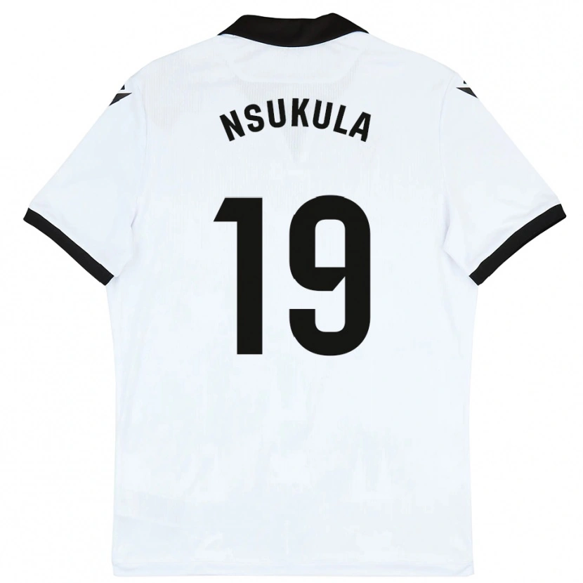 Danxen Bambino Maglia Georges Nsukula #19 Bianco Nero Kit Gara Home 2025/26 Maglietta