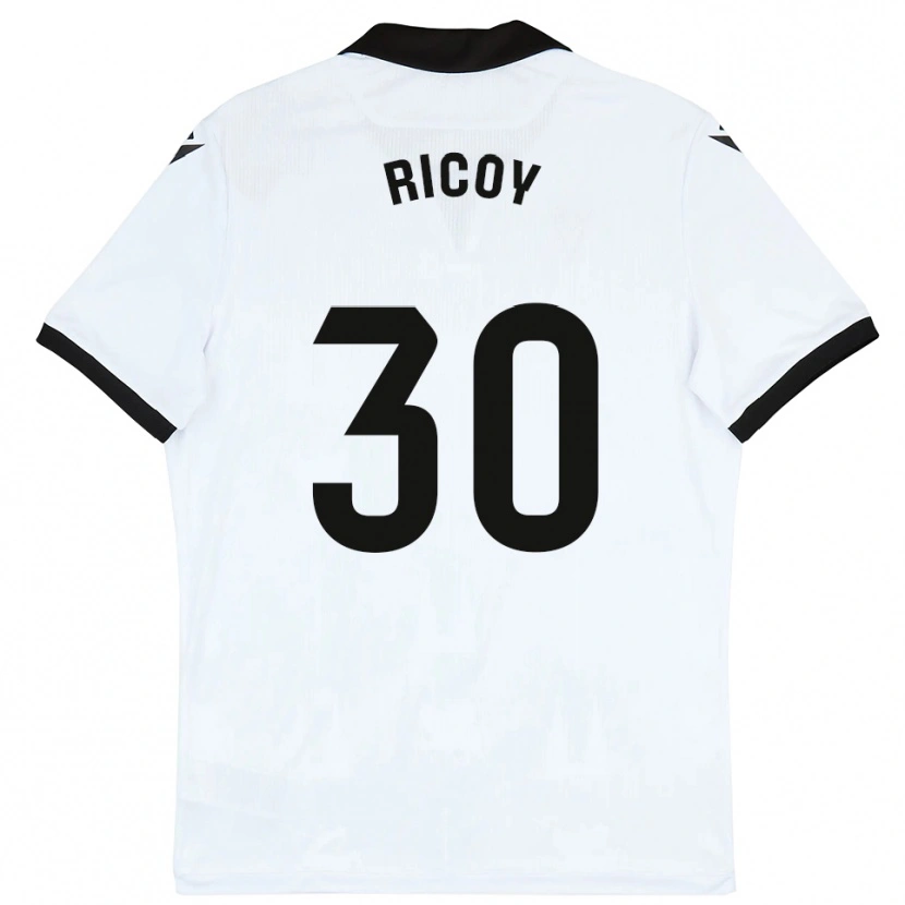 Danxen Bambino Maglia Lucas Ricoy #30 Bianco Nero Kit Gara Home 2025/26 Maglietta
