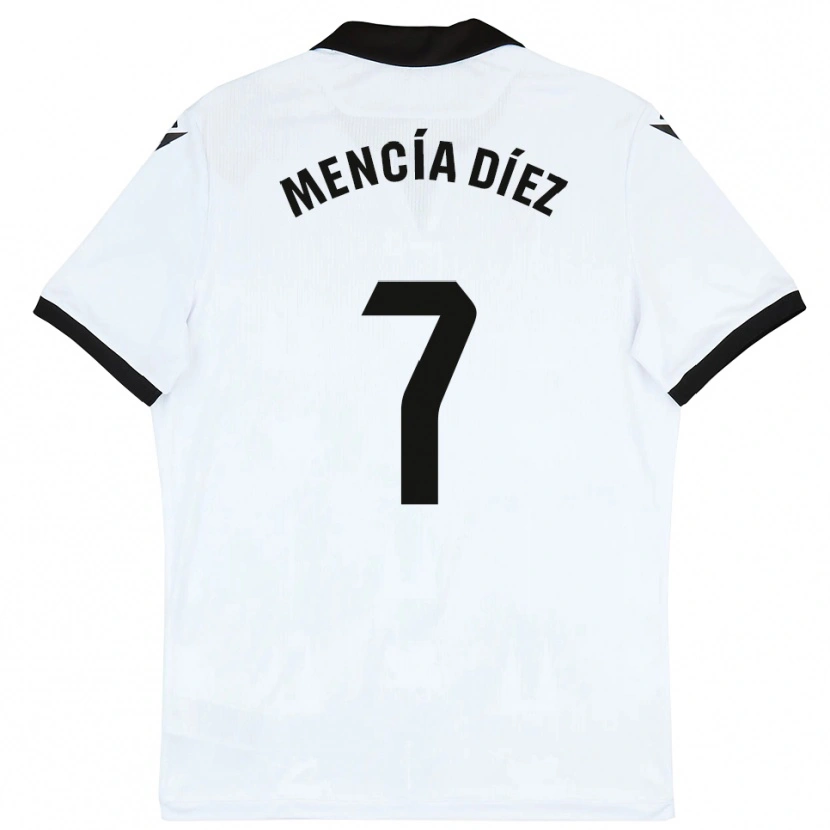 Danxen Bambino Maglia Mencía Díez #7 Bianco Nero Kit Gara Home 2025/26 Maglietta